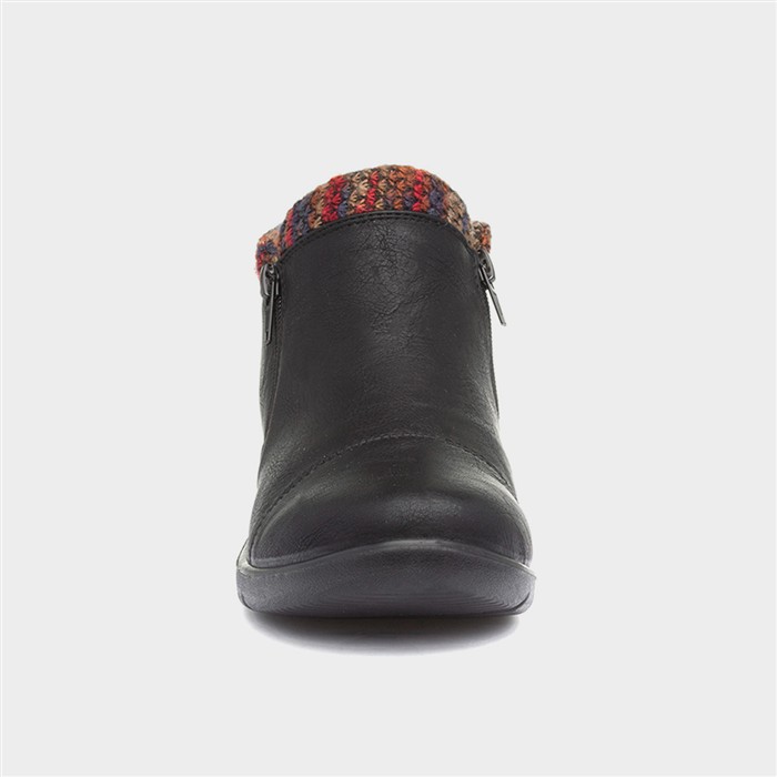 Grace Womens Black Zip Up Ankle Boot