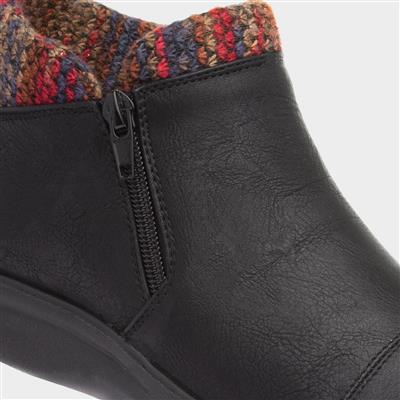 Grace Womens Black Ankle Boots