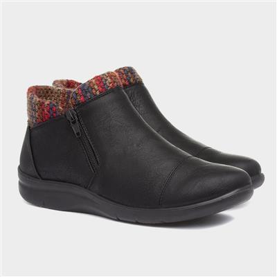 Grace Womens Black Ankle Boots