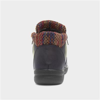 Grace Womens Navy Ankle Boots