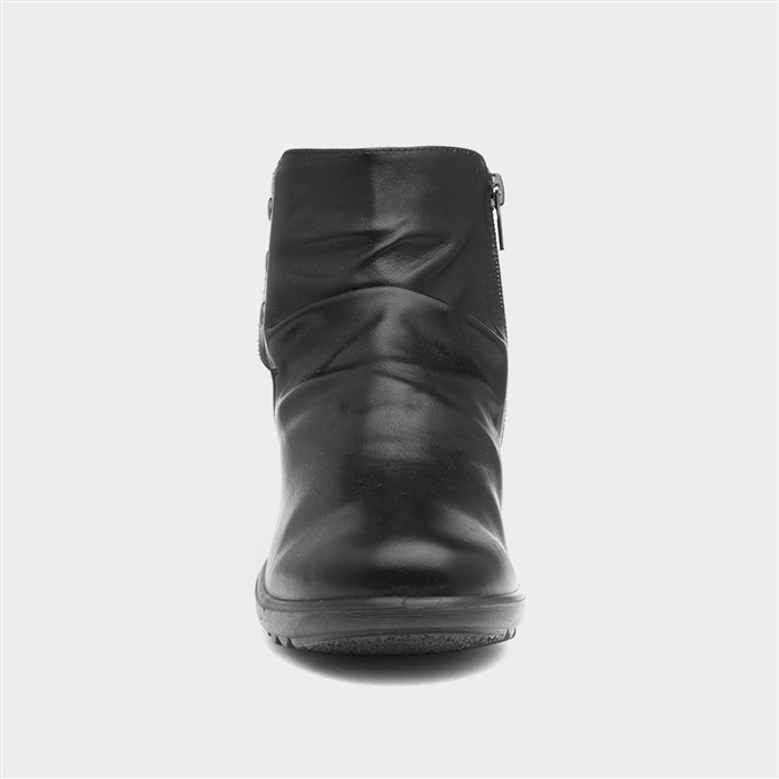 Stud Womens Black Wedge Ankle Boot