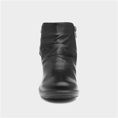 Stud Womens Black Wedge Ankle Boot