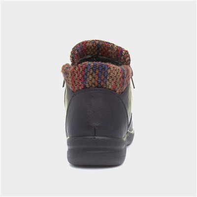 Grace Womens Navy Zip Up Ankle Boot