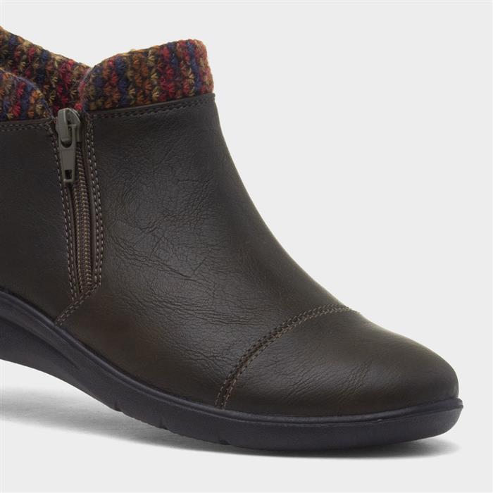 Grace Womens Khaki Zip Up Ankle Boot