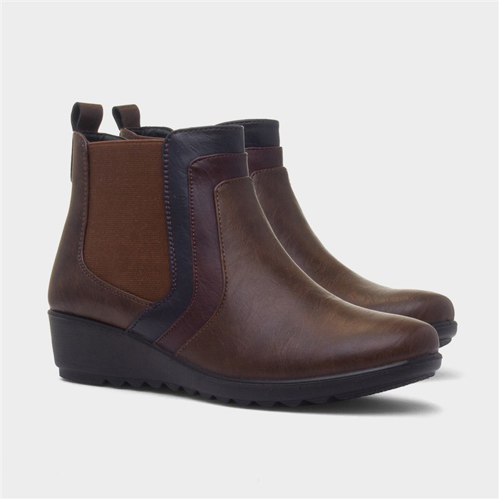 Penelope Womens Brown Ankle Boot