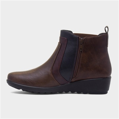 Penelope Womens Brown Ankle Boot