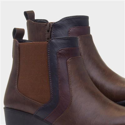 Penelope Womens Brown Ankle Boot