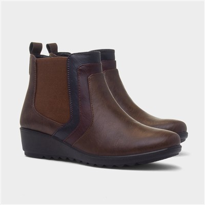 Penelope Womens Brown Ankle Boot