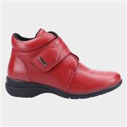 Cotswold Chalford Womens Red Leather Ankle Boot (Click For Details)