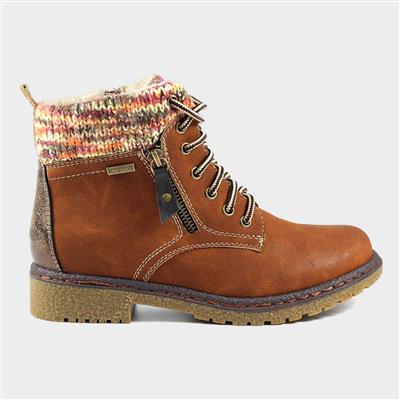 Jalapeno Womens Tan Lace Up Ankle Boot
