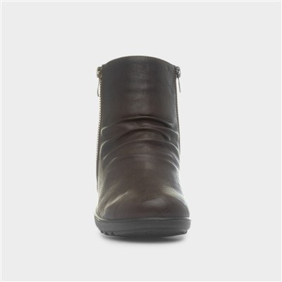 Pearl Womens Brown Wedge Ankle Boot