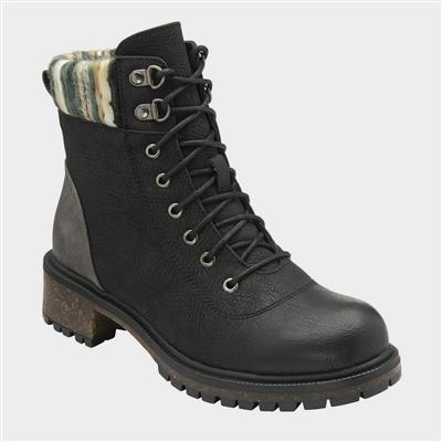 Hickory Womens Black Lace Up Boots