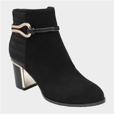 Autumn Womens Black Heeled Ankle Boot