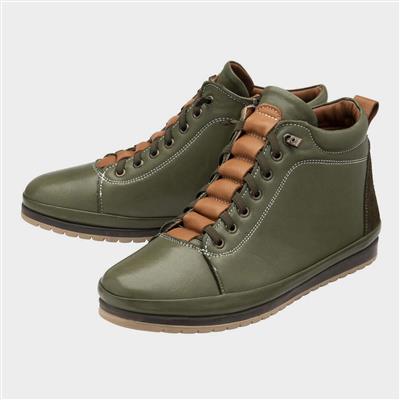 Frida Womens Khaki Tan Leather Ankle Boot