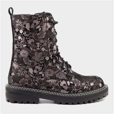 Galleon Womens Black Floral Boot