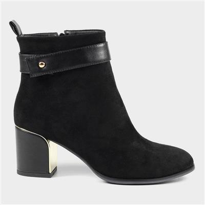 Hazy Womens Black Ankle Boot