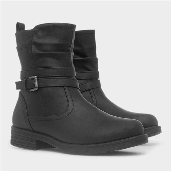 Quebec Womens Black Ankle Boot