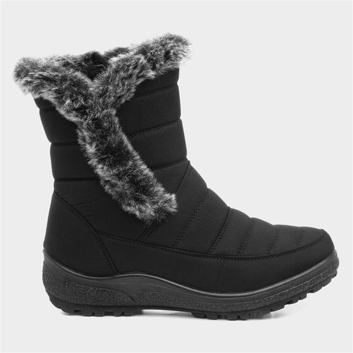 Black Zip-Up Snug Boot main image 1