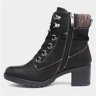 Stacey Womens Heeled Boot in Black
