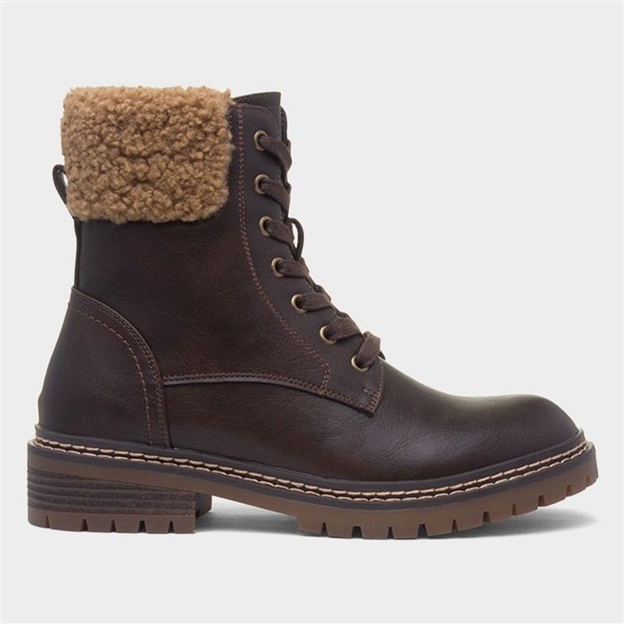 Skye Womens Brown Lace Up Boot