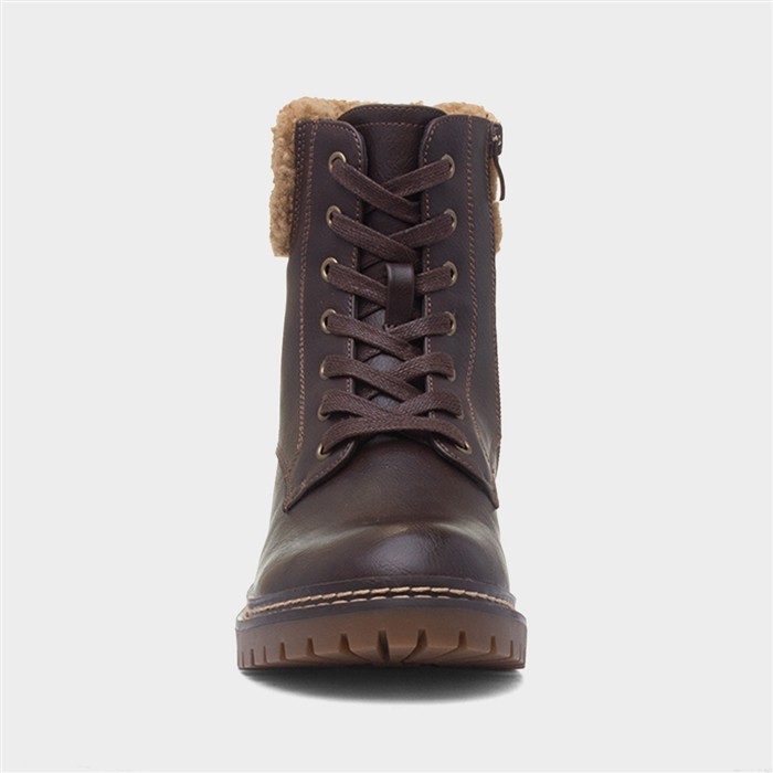 Skye Womens Brown Lace Up Boot