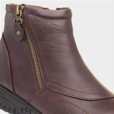 Stacey Womens Dark Red Ankle Boot