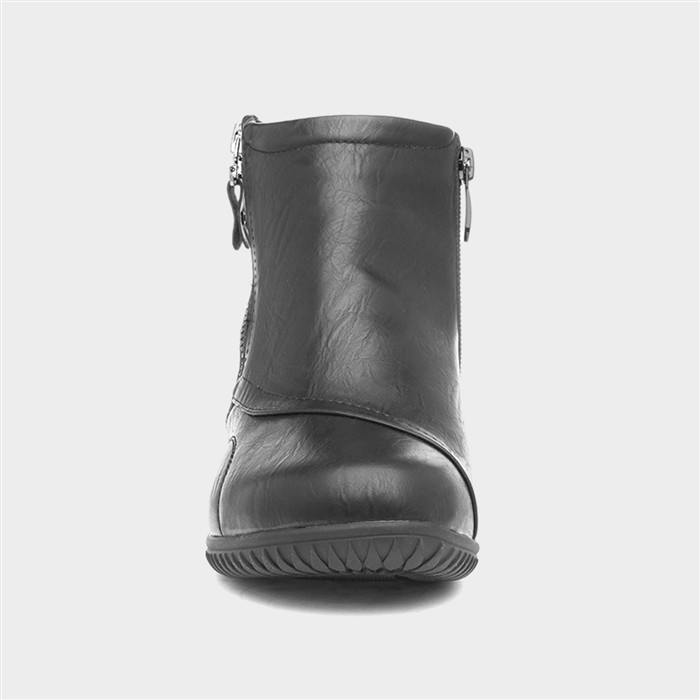 Stacey Womens Black Zip Up Ankle Boot