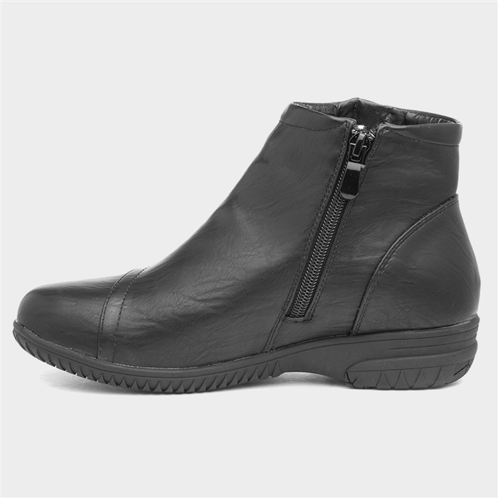 Stacey Womens Black Zip Up Ankle Boot