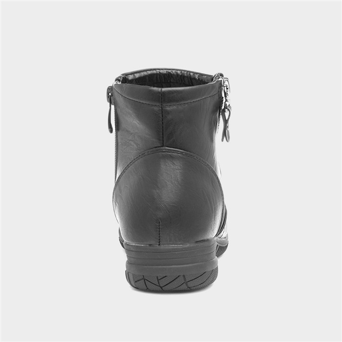 Stacey Womens Black Zip Up Ankle Boot