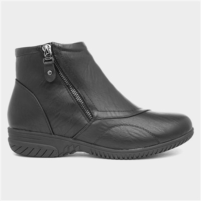 Stacey Womens Black Zip Up Ankle Boot