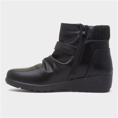 Womens Black Wedge Boots