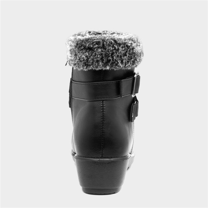 Women's Black Faux Fur Ankle Boots