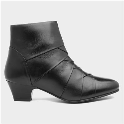 Tara Womens Black Leather Ankle Boot