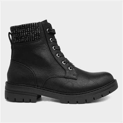 Iceland Womens Black Lace Up Boot