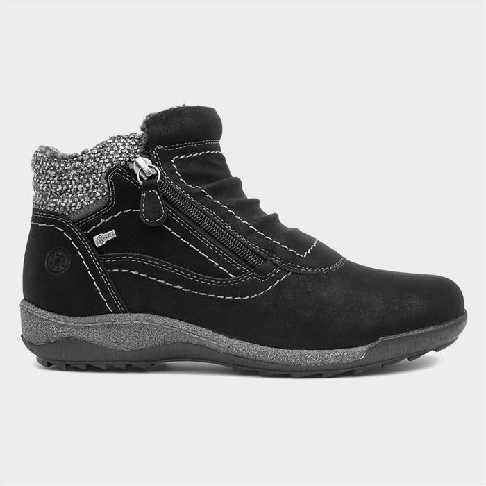 Alicia Womens Black Faux Fur Ankle Boot