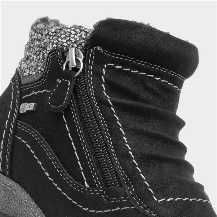 Alicia Womens Black Faux Fur Ankle Boot