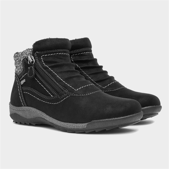 Alicia Womens Black Faux Fur Ankle Boot