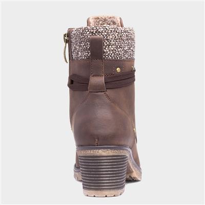 Stacey Womens Brown Heeled Boots
