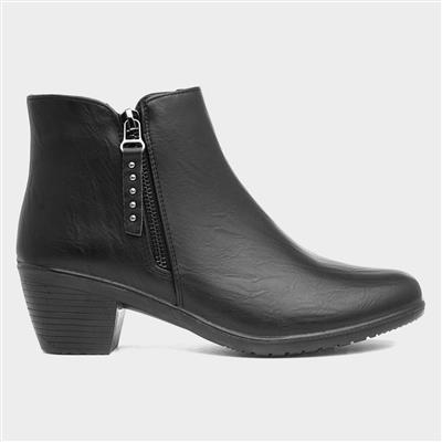 Bridget Womens Black Heeled Boot