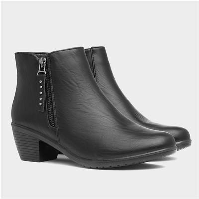 Bridget Womens Black Heeled Boot