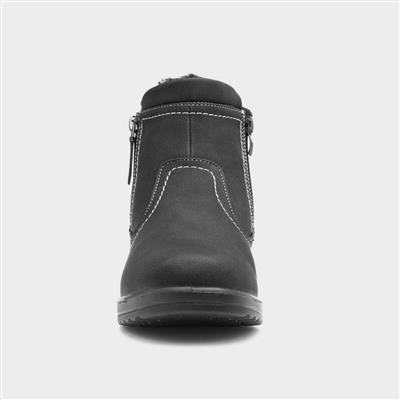 Womens Black Warm Lined Ankle Boot