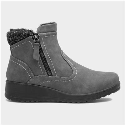 Jess Womens Grey Ankle Boot