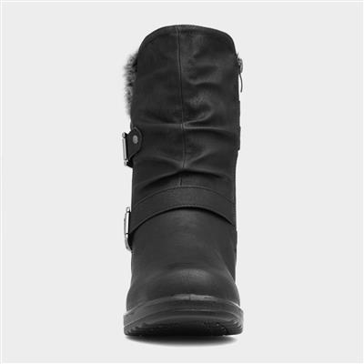 Womens Black Zip Up Boot