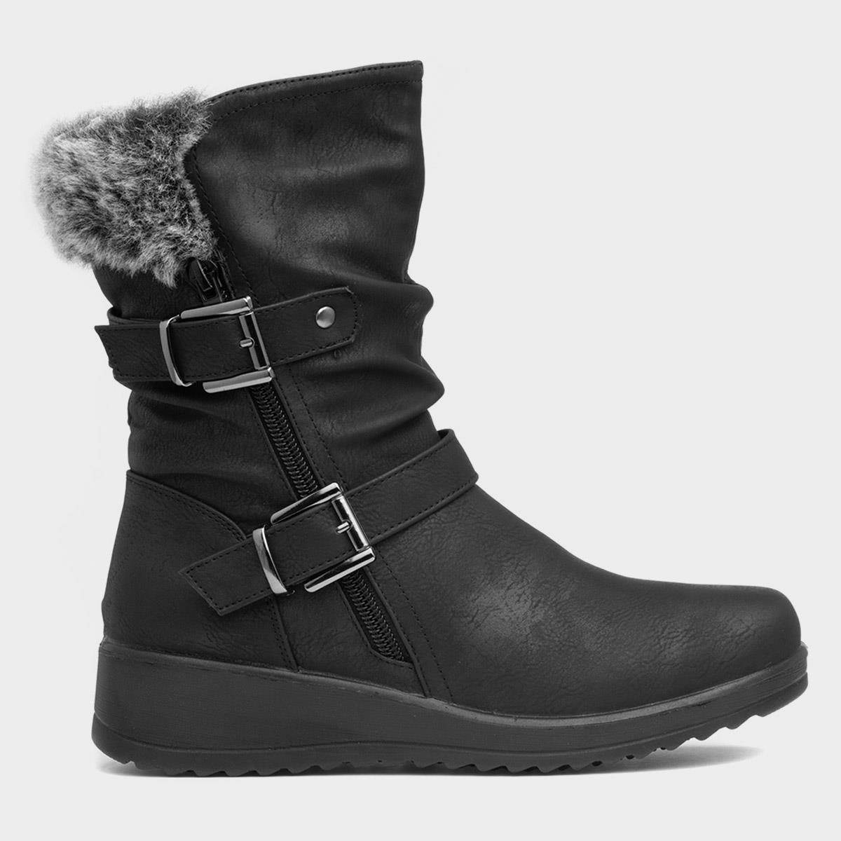 Womens Black Zip Up Boot