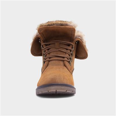Valerie Womens Tan Faux Fur Boot