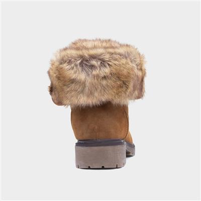 Valerie Womens Tan Faux Fur Boot
