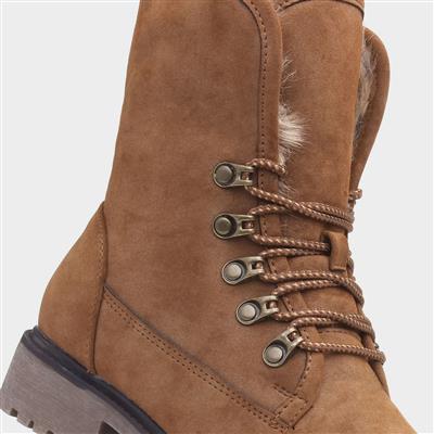 Valerie Womens Tan Faux Fur Boot