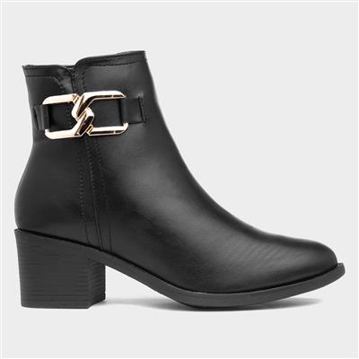 Victoria Womens Black Heeled Boot