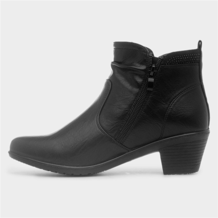 Caroline Womens Black Heeled Boot