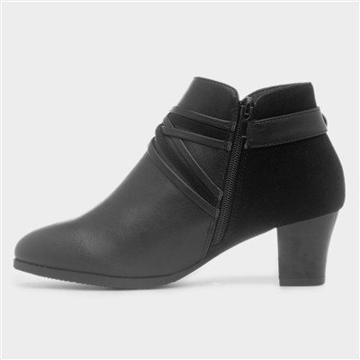 Kayleigh Black Heeled Ankle Boot